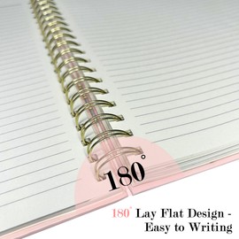 Hardcover Spiral Notebook 8.5x11" – Large Ruled Spiral Journal Notebooks with Deviders| 300 Pages of College Ruled Paper | Perfect for Note Taking & Notebooks for Work Student,PINK