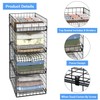 4 Tier Closet Organizers and Storage Shelves,4 Pack Narrow Stackable