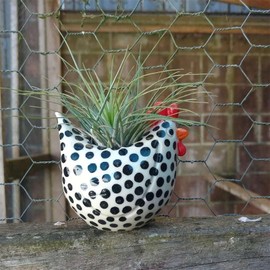 TAGXPBW Funny Chicken Flowerpot Ornament, Chicken Planter Succulent Planter, Farm Table Decor, Artificial Indoor Outdoor Garden Pot Decor (2 pcs)