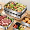 Stainless Steel Storage Container Set with Lid, Stackable Refrigerator Freezer