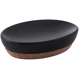 Gedy Ilary Soap Dish, Ceramic, Black, 9.5 x 13 x 3
