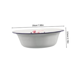 VICASKY Vintage Enamel Basin Retro Washing Salad Bowl Sturdy Enameled Serving Dish for Home Outdoors Easy to Clean Capacity for Food Water