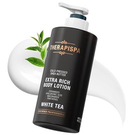 Crema corporal extra rica de hidratación profunda y reparación con ceramidas, ácido hialurónico, niacinamida (B3), pantenol (B5) y manteca de karité para pieles secas (té blanco, 17.0 fl oz, paquete