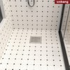 WEBANG 6 Inch Square Shower Floor Drain with Flange,Quadrato Pattern
