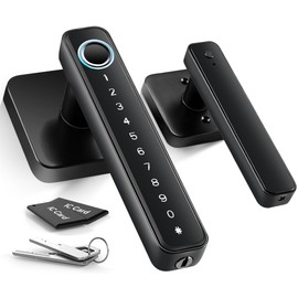 4-in-1 Smart Fingerprint Door Knob Lock - No App Required, Door Locks for Bedrooms & Offices, Finger Print Door Knobs with Keypad & Code