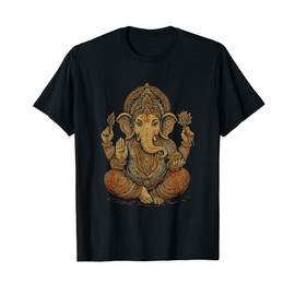 Ganesh Symbol Yoga Hindu Elephant God Ganesha Puja T-Shirt