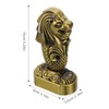 Golden Merlion Statue Metal Sculpture Figurine - Singapore Souvenir Collectible