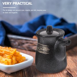 2PCS Soy Sauce Dispenser Ceramic Olive Oil Dispensers with Lid 160ML Syrup Dispensers Japanese style Sauce Bottle Seasoning Jar Sushi Sauce Container