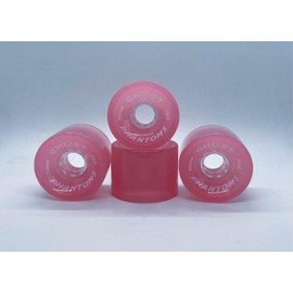 GHOST BOARDS Ghost Wheels, Jelly Phantoms, 70MM 78A, Semi-Transparent, Longboard Wheels, Great for Cruising and Carving, ABEC-7 Bearings Included (Pink)