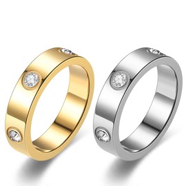 XUZOPIM 1 Pair Zirconia Promise Ring, Engagement Ring for Women, Wedding Ring for Women, Friendship Rings, Women's Stainless Steel Ring, Valentine's Day, Birthday, Mother's Day Gifts for Women