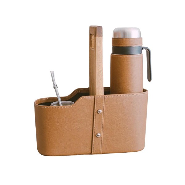 Terrano Mate Basket In Eco-leather & Wood Classic Matero Bag "Matera" For Car