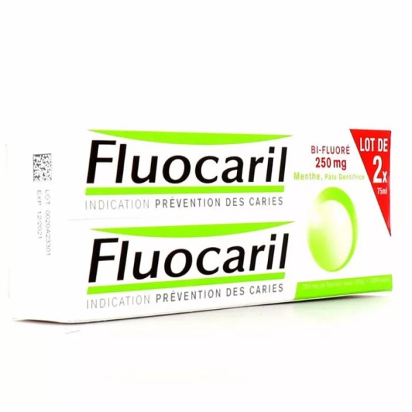 Fluocaril Bi-Fluoré 250 mg Toothpaste Mint 75 ml, Set of