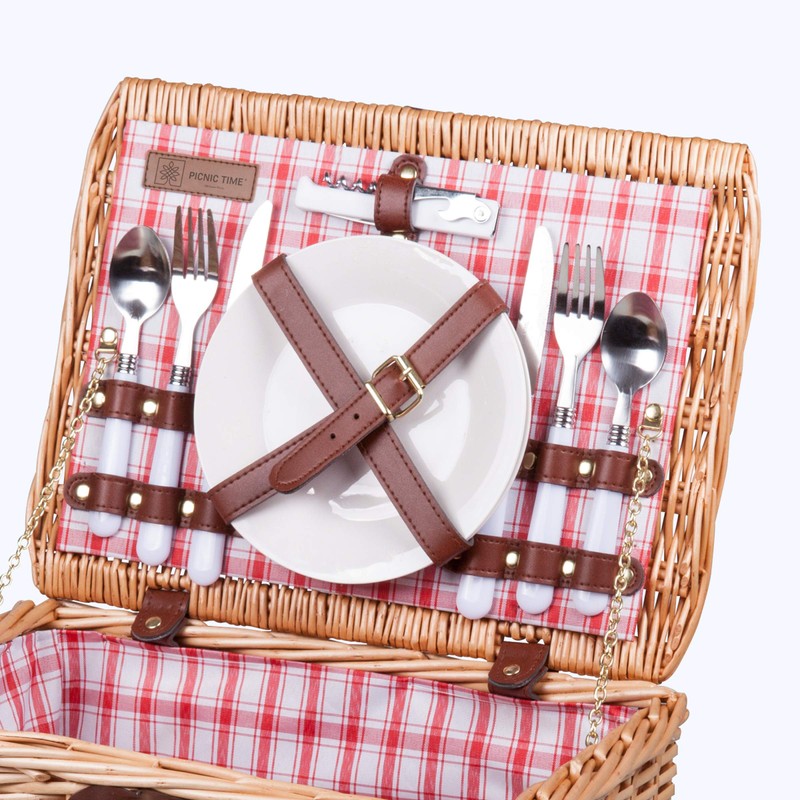 PICNIC TIME Catalina Picnic Basket for 2 - Wicker Picnic