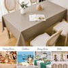 Veblandy Rectangle Tablecloth Linen Textured Waterproof & Stain Resistant Table