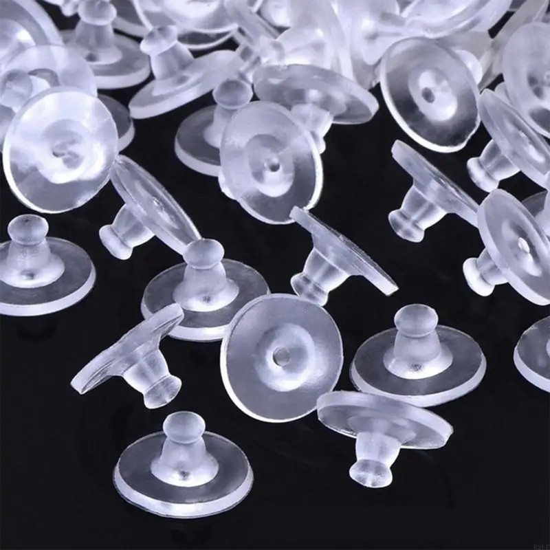 Earring Backs Rubber, 200pcs Soft Clear Silicone Earring Backs for