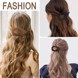 TUCEWP 4Pcs Flat Hair Clips for Women Girls Strong Hold Hair Claw Clips Barrettes for Thin Thick Hair Matte Lay Down Claw Clamps Medium Duckbill Hair Clip French Hair Clip Hair Styling Accessories