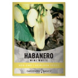 White Habanero Pepper Seeds for Planting - 80+ Heirloom Non-GMO Habanero Peppers Plant Seeds for Home Garden Vegetables Makes a Great Gift for Gardeners by Gardeners Basics