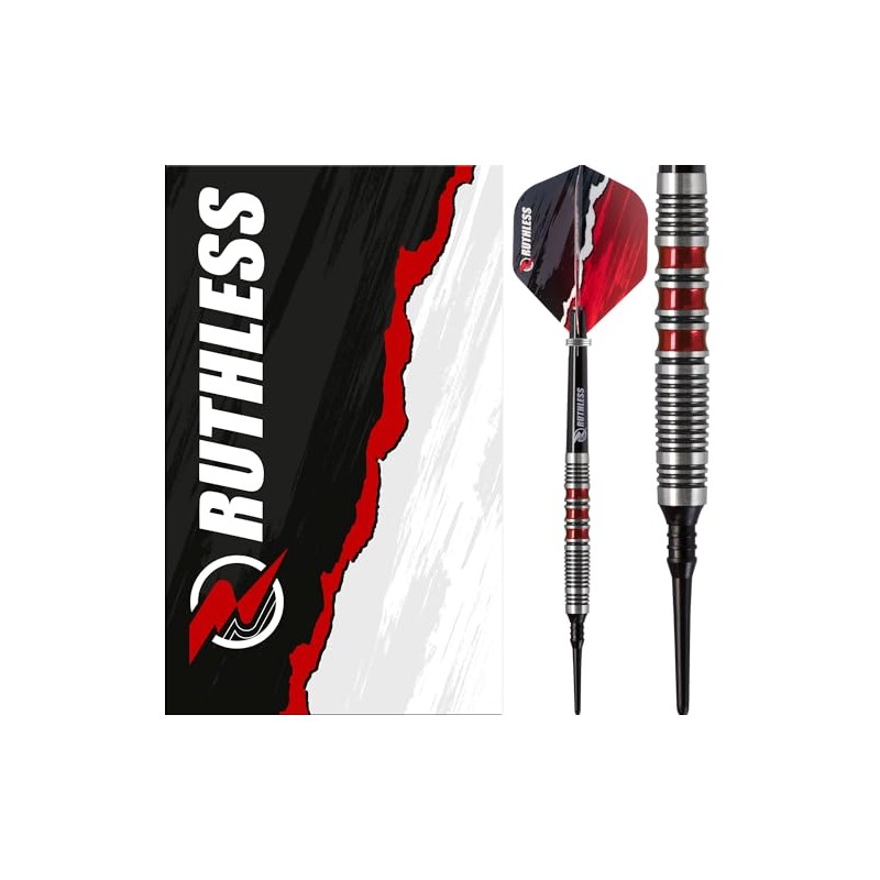 RUTHLESS Red Falcon Soft Tip Tungsten Darts Set, Red, 18g
