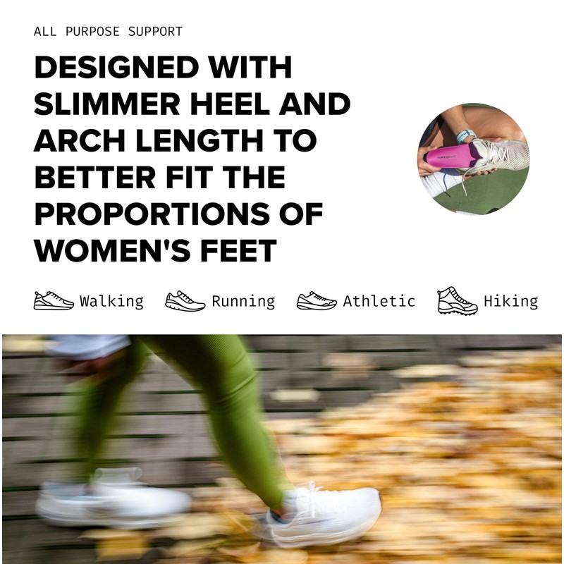 Superfeet All-Purpose Women's High Impact Support, Shock Absorption, Sports, Competition,