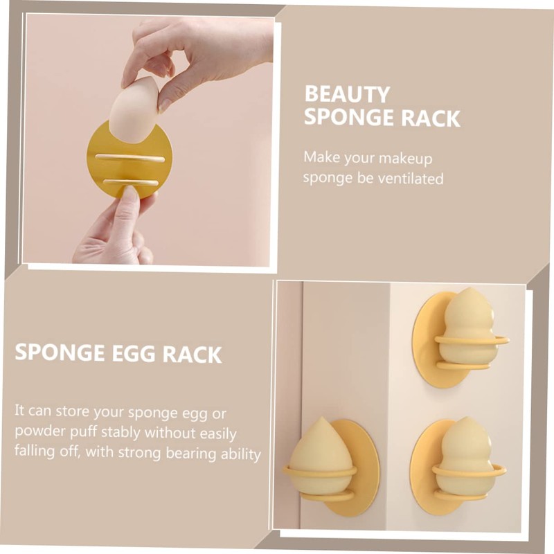 Ipetboom Makeup Sponge Holder Case 4pcs Wall Mount Rack Makeup