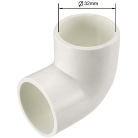 TOP-VIGOR 5Pcs 32mm Slip 90 Degree PVC Pipe Fitting Elbow Coupling Connector, Water Pipe Slip Socket Connector for PVC Pipe Corner Connection, White