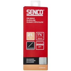 SENCO ZX18EAAR 1-5/8" 21 Gauge Pin Nails, Galvanized Finish 2,000 Count Pack