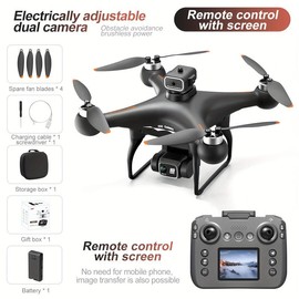 2025 Newly Upgraded S116 Brushless RC Drone With HD Display, Long Flight Time, Perfect Holiday Gift, Suitable For Children And Adults, Obstacle Avoidance Function, Optical Flow Positioning, Built-in HD Dual Camera, Front Lens Can Be Adjuste - Color: blac