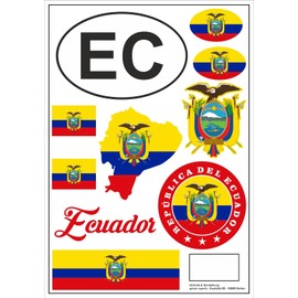 Daged Ecuador Sticker Card Sticker Sheet - Car, Motorcycle, Biker Flag, Decoration AK