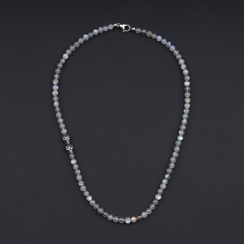 GAVU Skull Charm Crystal Necklace, 50 cm, Stone, Labradorite