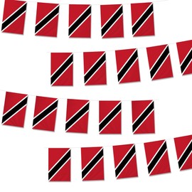 Trinidad Trinidan Flags Small String Flag Banner Mini Hanging Flags Pennant Decorations For Schools,National Sports Events, Grand Opening,Patriotic Festival, Party, 20Ft 20 PCS