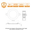 SIRIODISC 12W LED Round Recessed Ceiling Flat Panel Down Light