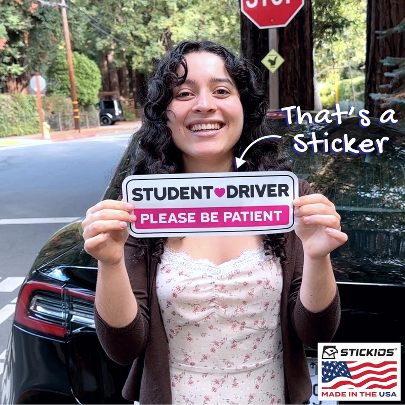 Stickios Non-Magnetic Student Driver Stickers - Removable Student Driver Decals