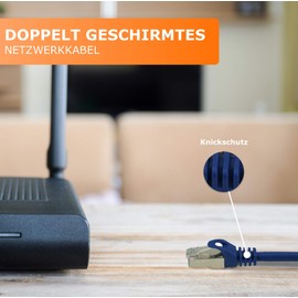 1aTTack.de 1,0m - blau - 1 Stück CAT.7 Netzwerkkabel Patchkabel SFTP PIMF LSZH Gigabit Lan Kabel 10Gb s cat7 Rohkabel mitRJ45 Stecker Cat6a kompatibel zu CAT5 CAT6 cat7 cat8
