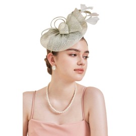 Gionforsy Fascinators Hat Pillbox Tea Party Hats for Feather Hat for Cocktail Wedding (US, Alpha, One Size, Green)