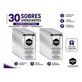 Bebida Hidratante Polvo Hidro 220 Paq 30 Sobres600ml Surtido