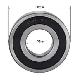 sourcing map Deep Groove Ball Bearing 6307-2RS Double Sealed Chrome Steel 35 mm x 80 mm x 21 mm DE de