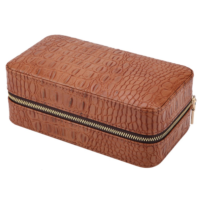 Wood Portable Travel Outdoor Cigar Humidor PU Leather Cigar Storage