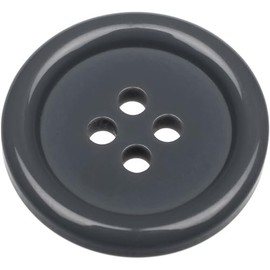 Pack of 6 Grey Sew on 20mm Round Buttons Flat 4 Holes 32L 32 Ligne