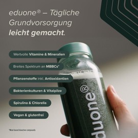 edubily nutrition® eduone - Greens Pulver - Tägliche Grundversorgung mit Vitaminen, Mineralien & Pfanzenstoffen - Mit Meat Based Bioactive Compounds (MBBCs) - Erfrischender Zitronen-Geschmack