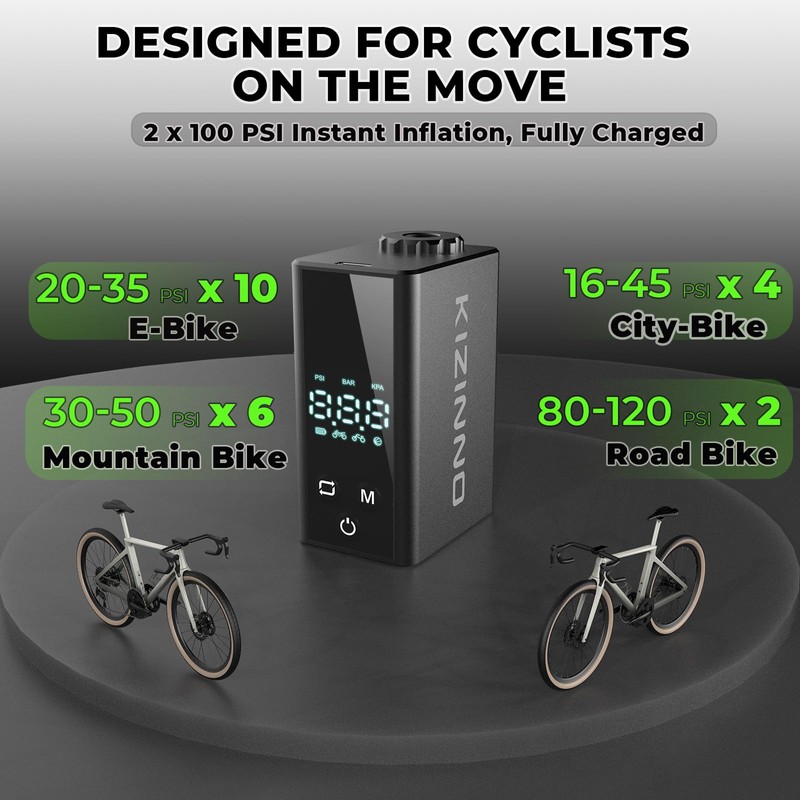 Tiny Electric Bike Pump, 120g，Max 120PSI