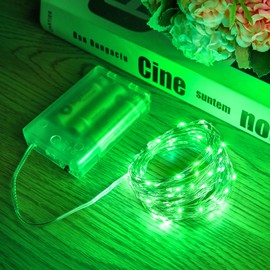 Minetom Fairy Lights Battery Operated, 33Feet 100 LEDs Mini Battery Powered String Lights, Waterproof Twinkle Lights Mason Jar Lights for Indoor Home Wedding Christmas Decoration, Green