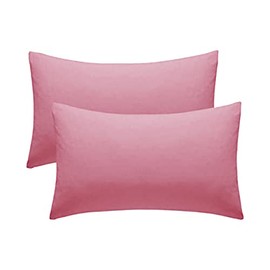 Pink Pillow Cases 2 Pack Hotel Quality Poly Cotton Pillowcases Covers (Pink, 2 x Pillow Cases)