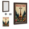 24x36 Wood Grain and Gold Frame Home Beginnings Quote for