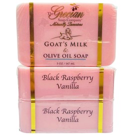 Goat Milk & Olive Oil Soap Bar – Black Raspberry Vanilla Scent, Natural Bar Soap for Dry & Sensitive Skin, Moisturizing & Nourishing Body Soap Bars, Made in USA, Goat Milk Soap
