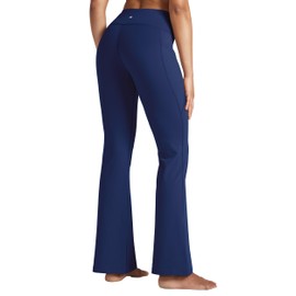 Willit Women's Yoga Pants Flare Leggings High Waist Bootcut Workout Leggings Tummy Control with Pockets 29" Navy Blue M