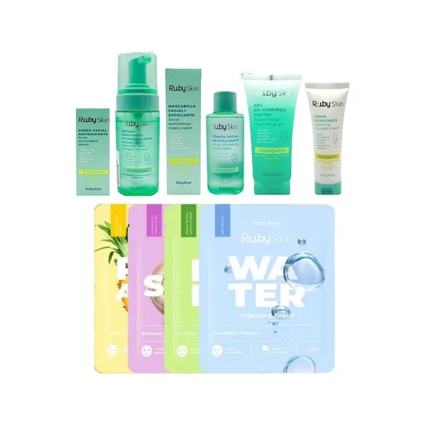 Kit De Skin Care Ruby Skin Colágeno Hidratante Y Reafirmante