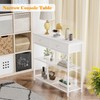 Furologee 30'' Entryway Table, White Console Table with Storage, Narrow