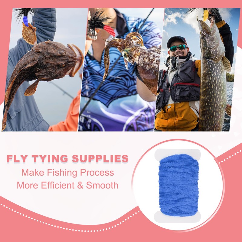 PATIKIL Chenille Fly Tying Total 10 M, 2 Pack Rayon