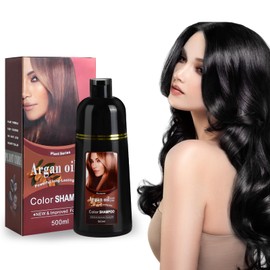 Black Hair Colour Shampoo, Natural Black Hair Dye, 3-in-1, Hair Colour Shampoo Instant for Grey Hair, Hair Dye in Minutes, 100% Grey Coverage, Easy & Quick, 500 ml