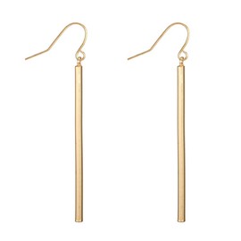 Gold Earrings for Women Dangle Long Vertical Bar Drop Dangle Earring Minimal Geometric jewelry for Girls (A-EARRING)